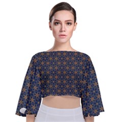 Wallpaper Tie Back Butterfly Sleeve Chiffon Top by nateshop