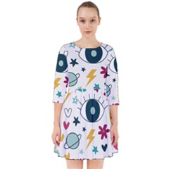 Wallpaper-love-eye Smock Dress by nateshop