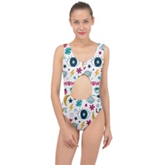 Wallpaper-love-eye Center Cut Out Swimsuit by nateshop