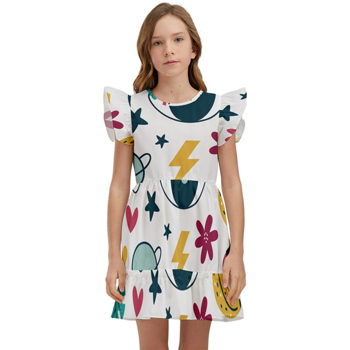 Wallpaper-love-eye Kids  Winged Sleeve Dress