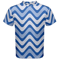 Waves-blue White Men s Cotton Tee by nateshop