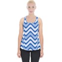 Waves-blue White Piece Up Tank Top View1