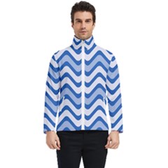 Waves-blue White Men s Bomber Jacket