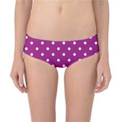 Polka-dots-purple White Classic Bikini Bottoms by nateshop