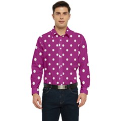 Polka-dots-purple White Men s Long Sleeve  Shirt by nateshop