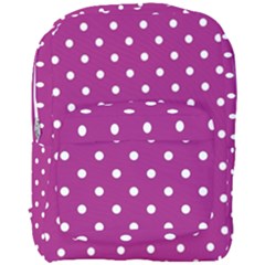 Polka-dots-purple White Full Print Backpack by nateshop