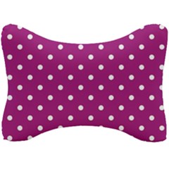 Polka-dots-purple White Seat Head Rest Cushion by nateshop