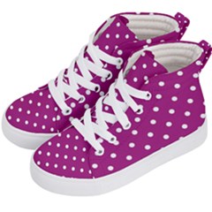 Polka-dots-purple White Kids  Hi-top Skate Sneakers