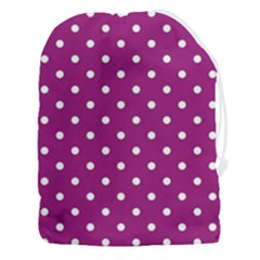 Polka-dots-purple White Drawstring Pouch (3xl) by nateshop