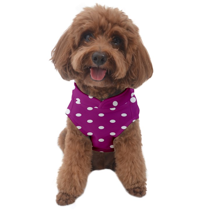 Polka-dots-purple White Dog Sweater