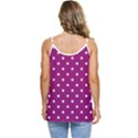 Polka-dots-purple White Casual Spaghetti Strap Chiffon Top View4