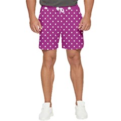 Polka-dots-purple White Men s Runner Shorts