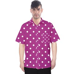 Polka-dots-purple White Men s Hawaii Shirt