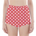 Polka-dots-red White,polkadot High-Waisted Bikini Bottoms View1