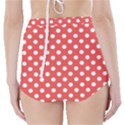 Polka-dots-red White,polkadot High-Waisted Bikini Bottoms View2