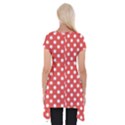 Polka-dots-red White,polkadot Short Sleeve Side Drop Tunic View2