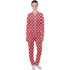 Polka-dots-red White,polkadot Casual Jacket And Pants Set by nateshop