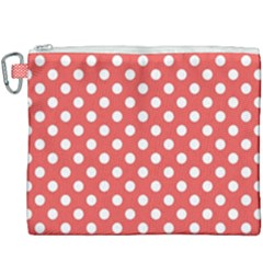 Polka-dots-red White,polkadot Canvas Cosmetic Bag (xxxl) by nateshop