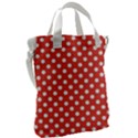 Polka-dots-red White,polkadot Canvas Messenger Bag View2