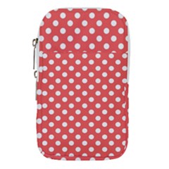 Polka-dots-red White,polkadot Waist Pouch (small) by nateshop