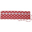 Polka-dots-red White,polkadot Roll Up Canvas Pencil Holder (L) View2