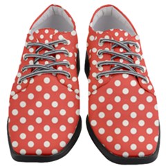 Polka-dots-red White,polkadot Women Heeled Oxford Shoes by nateshop