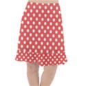 Polka-dots-red White,polkadot Fishtail Chiffon Skirt View1