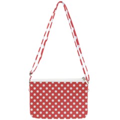 Polka-dots-red White,polkadot Double Gusset Crossbody Bag by nateshop