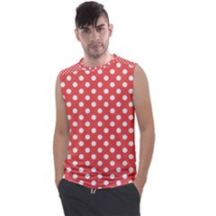 Polka-dots-red White,polkadot Men s Regular Tank Top by nateshop