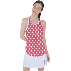 Polka-dots-red White,polkadot Racer Back Mesh Tank Top by nateshop