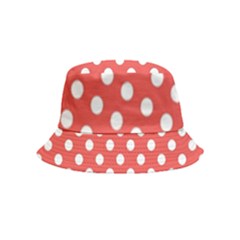 Polka-dots-red White,polkadot Bucket Hat (kids) by nateshop