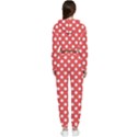 Polka-dots-red White,polkadot Cropped Zip Up Lounge Set View2