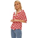 Polka-dots-red White,polkadot Lightweight Drawstring Hooded Top View2