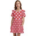 Polka-dots-red White,polkadot Kids  Frilly Sleeves Pocket Dress View1