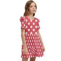 Polka-dots-red White,polkadot Kids  Frilly Sleeves Pocket Dress View2