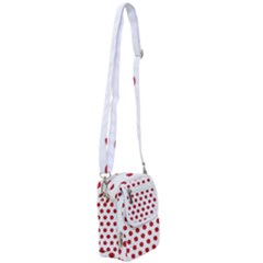 Polka-dots-white Red Shoulder Strap Belt Bag by nateshop