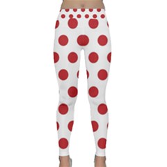 Polka-dots-white Red Classic Yoga Leggings by nateshop