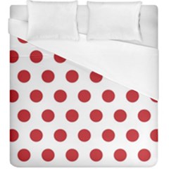 Polka-dots-white Red Duvet Cover (king Size) by nateshop