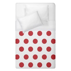 Polka-dots-white Red Duvet Cover (single Size) by nateshop