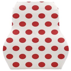 Polka-dots-white Red Car Seat Back Cushion  by nateshop