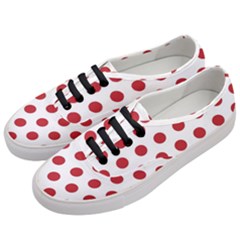 Polka-dots-white Red Women s Classic Low Top Sneakers by nateshop