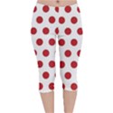 Polka-dots-white Red Velvet Capri Leggings  View1