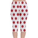 Polka-dots-white Red Velvet Capri Leggings  View2