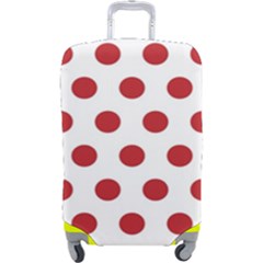 Polka-dots-white Red Luggage Cover (large) by nateshop