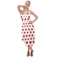 Polka-dots-white Red Layered Bottom Dress by nateshop