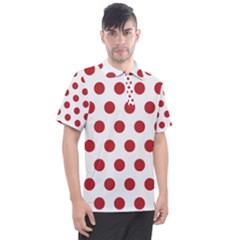 Polka-dots-white Red Men s Polo Tee