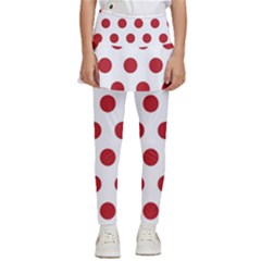 Polka-dots-white Red Kids  Skirted Pants by nateshop