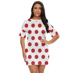 Polka-dots-white Red Just Threw It On Dress