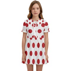 Polka-dots-white Red Kids  Sweet Collar Dress by nateshop