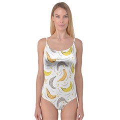 Seamless Stylish Pattern-with-fresh-yellow-bananas-background Camisole Leotard  by Wegoenart